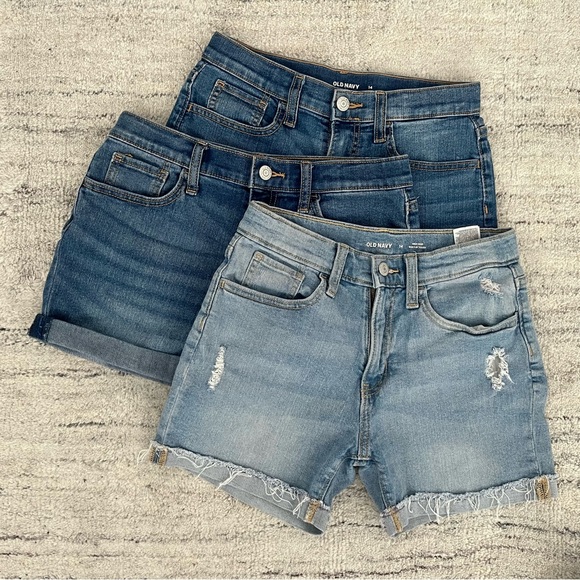 Old Navy Girls Denim Blue Shorts, Size 14 - 3 Pairs - Picture 1 of 7